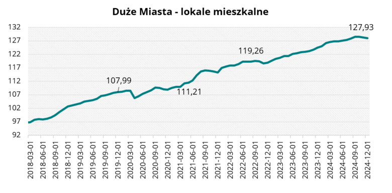 Duże Miasta - lokale mieszkalne w grudniu 2024 r.